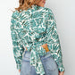 Top leaf print green