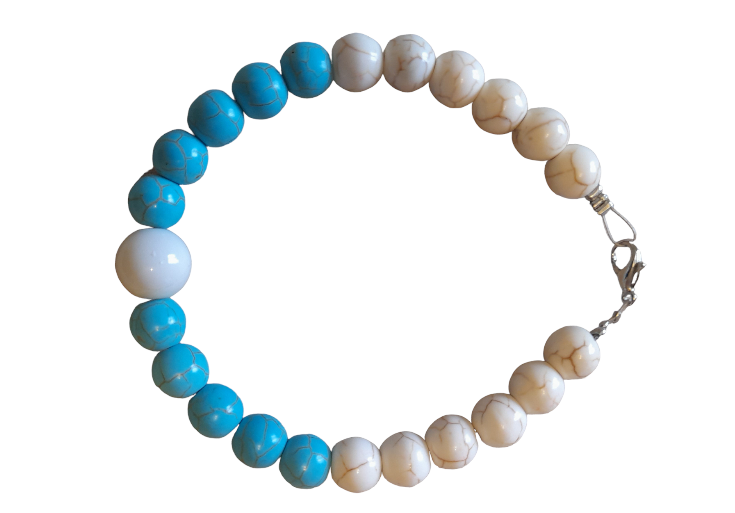 Bracelet ocean blue stones & white