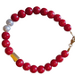 Bracelet red with white pearl