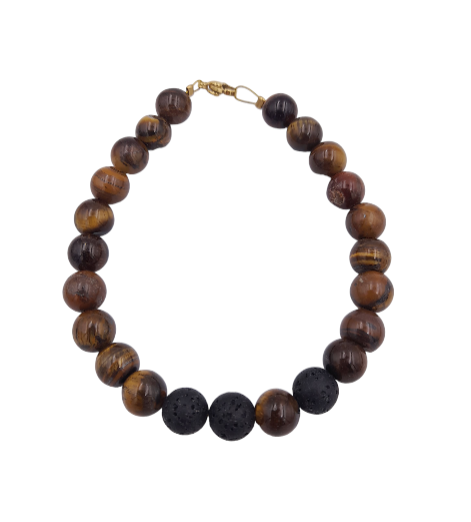 Bracelet brown earth & black volcanic