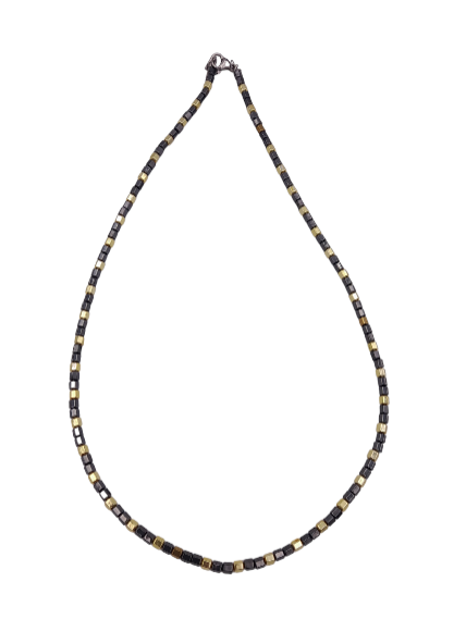 Necklace haolite grey & gold