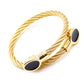 Bracelet handcuff enamel Gold