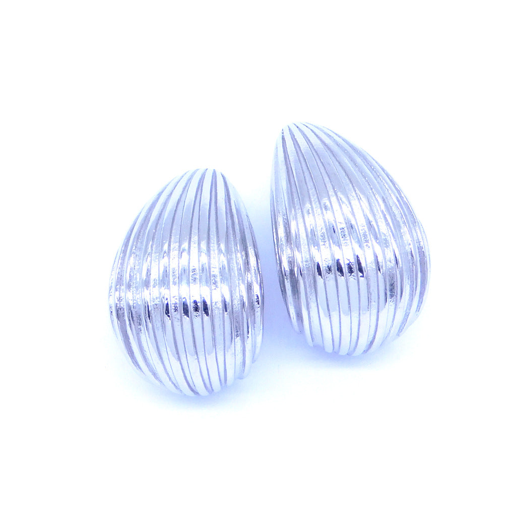 Earrings stripped drop Silver