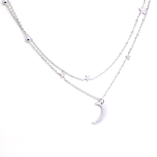 Necklace moon & stars Silver