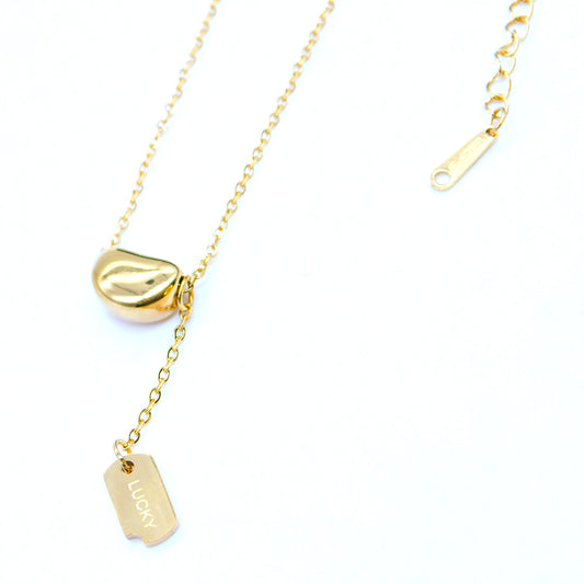 Necklace with loop & hanging element Gold