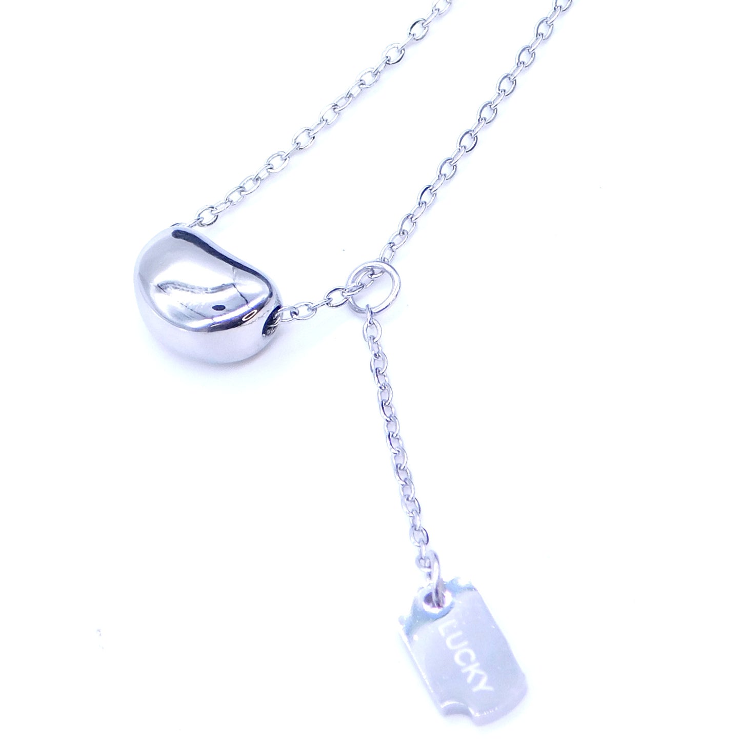 Necklace with loop & hanging element Silver