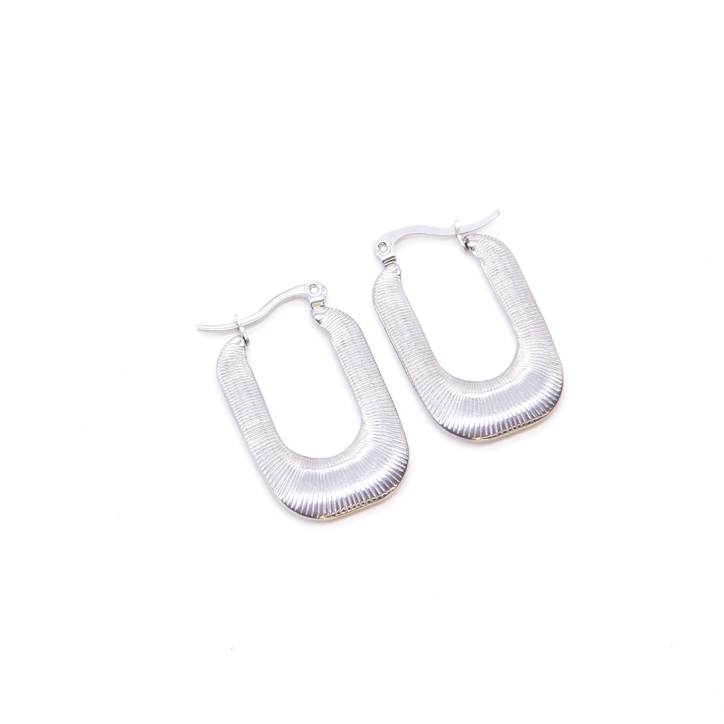 Earrings Oval Squared Silver