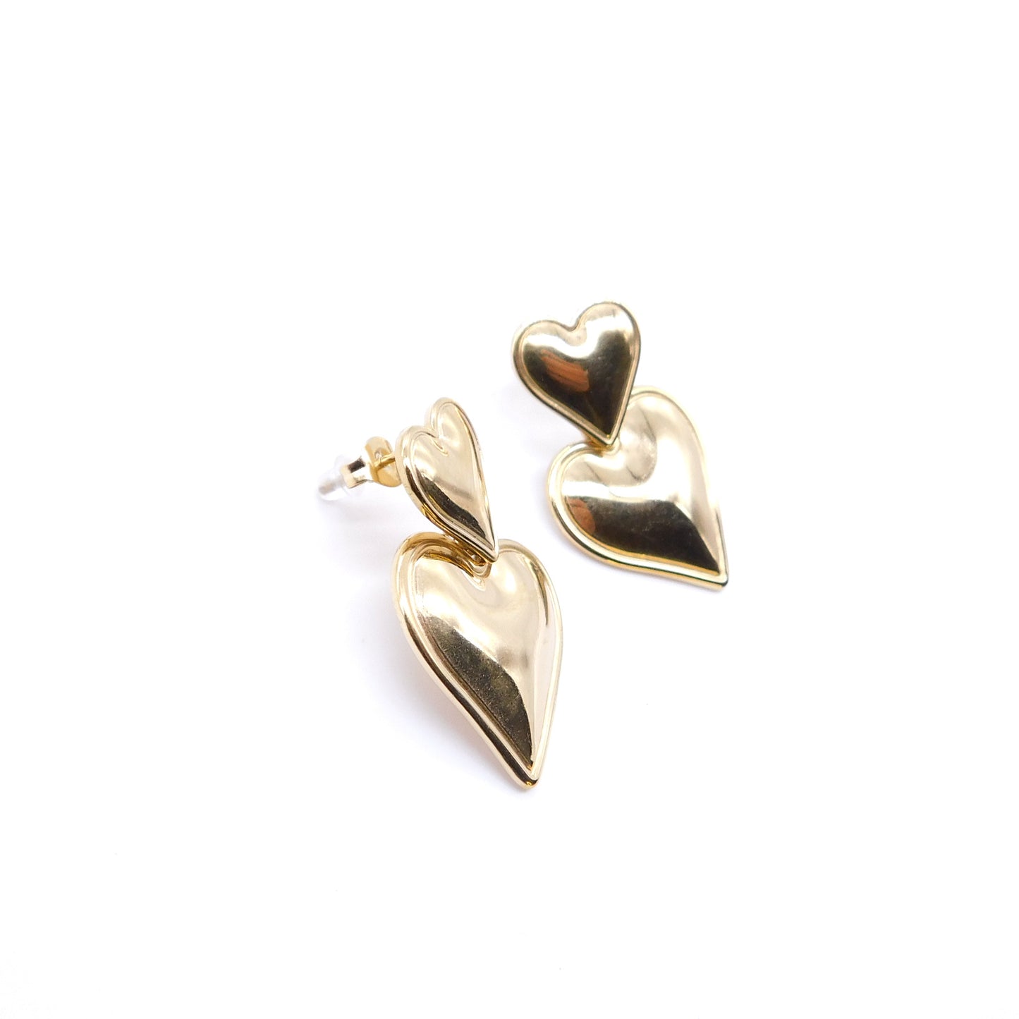 Earrings Heart on Heart Gold