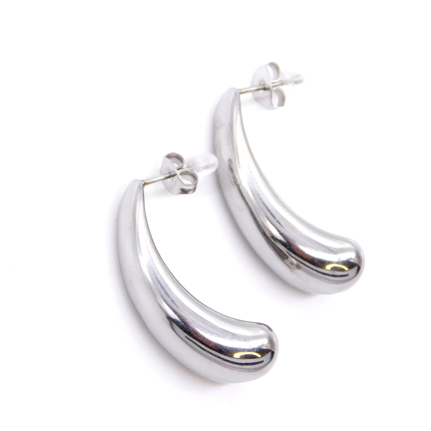 Earrings Slim Tear Drop Silver