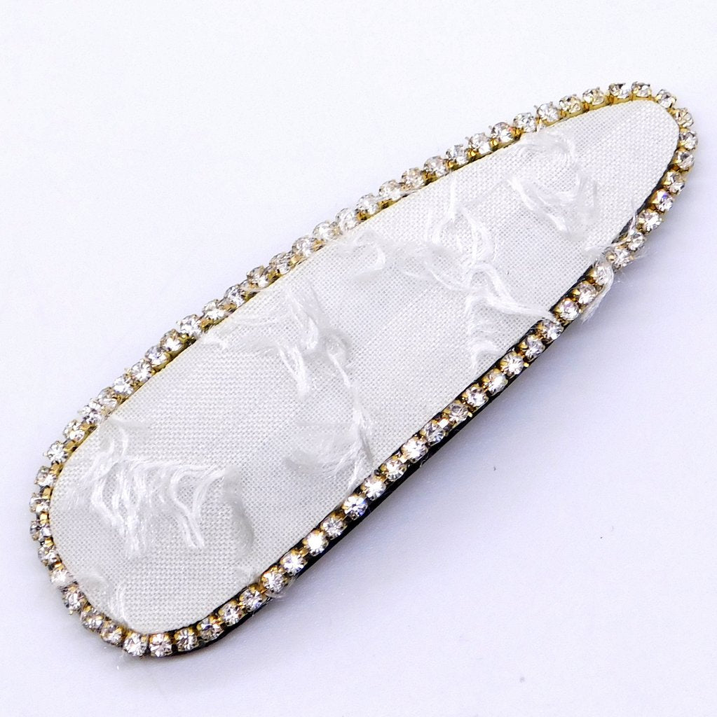 hair clip vintage oval White