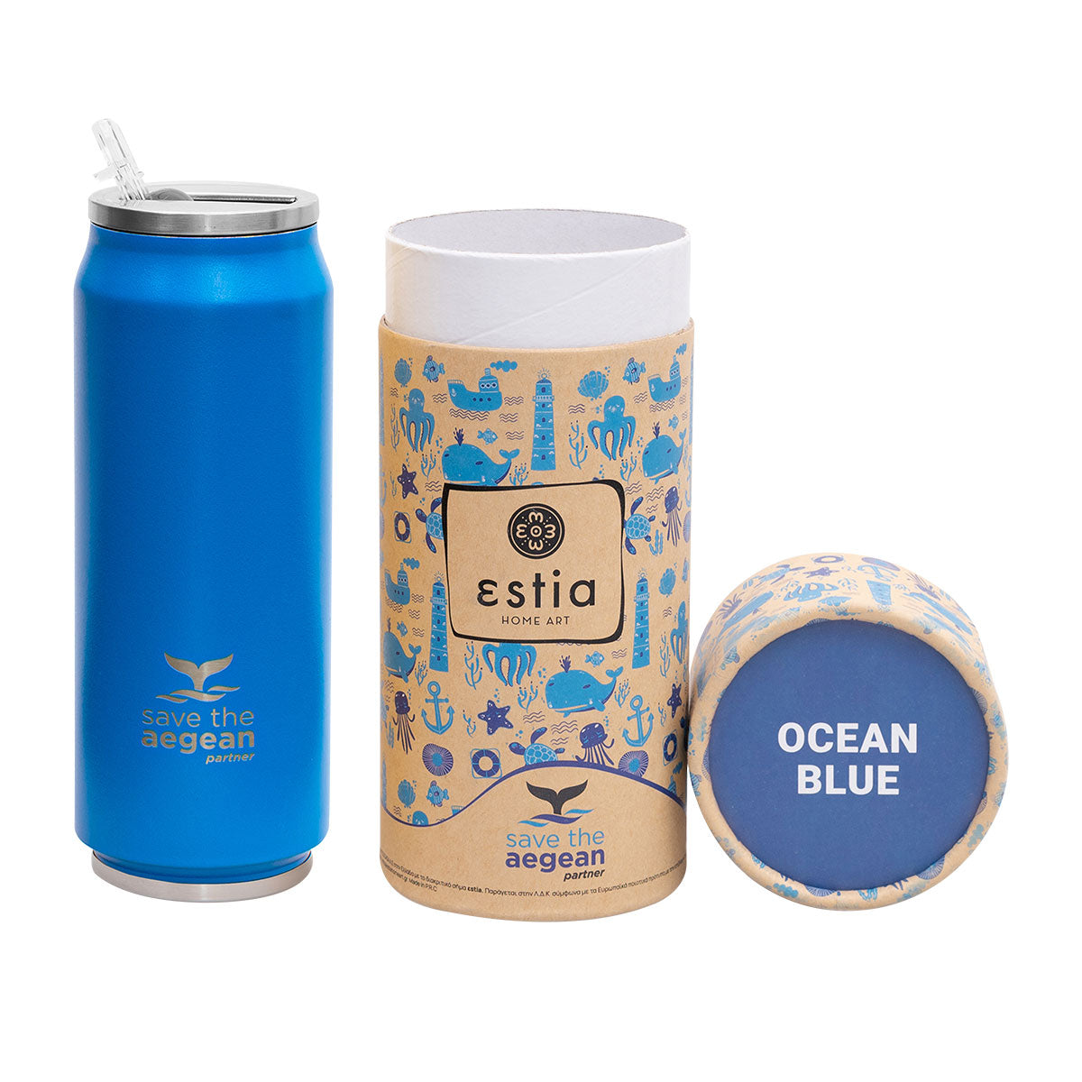 Travel Cup - Coffee Flask "SAVE THE AEGEAN" - interovita